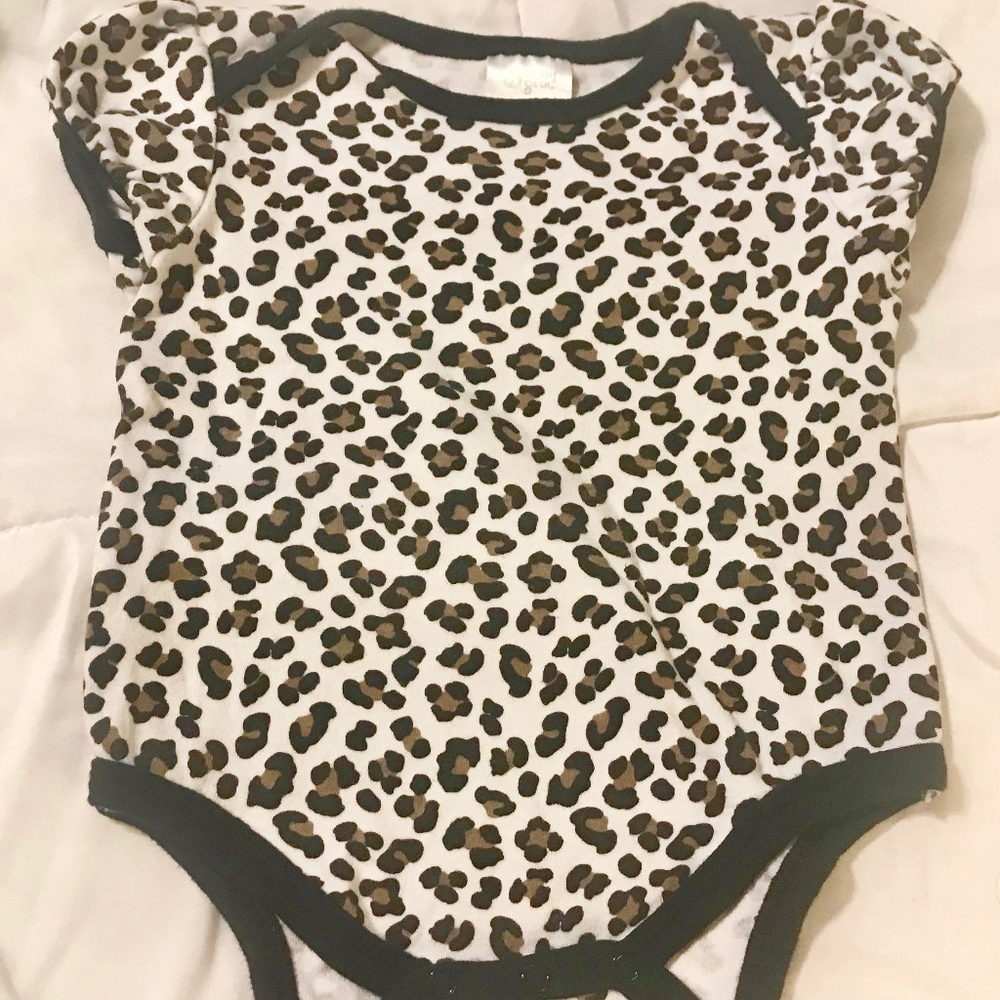 BABY GEAR 9-12M CUTE GIRLS LEOPARD PRINT BODYSUIT